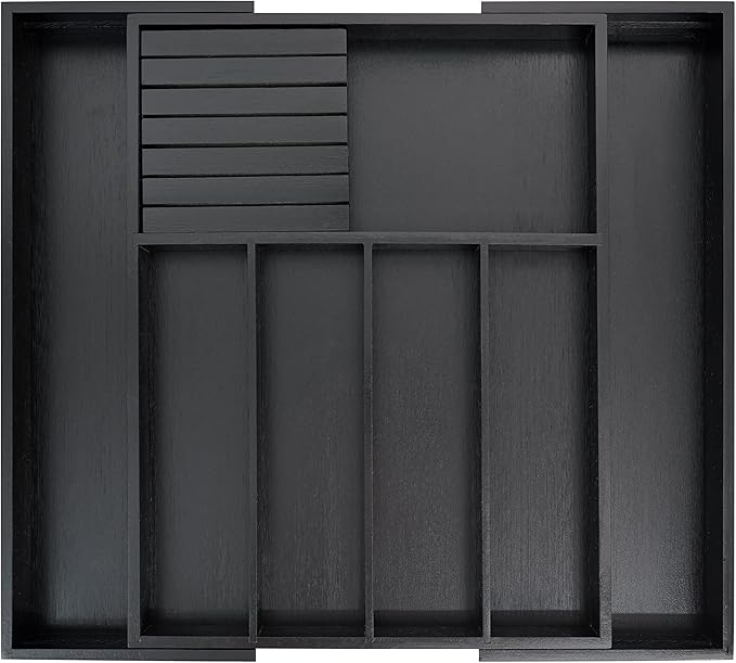 VaeFae Bamboo Silverware Drawer Organizer Kitchen, Expandable Utensil Organizer