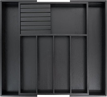 VaeFae Bamboo Silverware Drawer Organizer Kitchen, Expandable Utensil Organizer