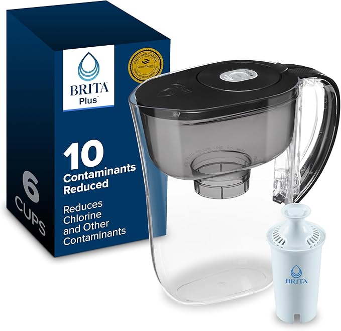 Brita Small 6 Cup Water Filter Pitcher, 1 BritaPlus Filter