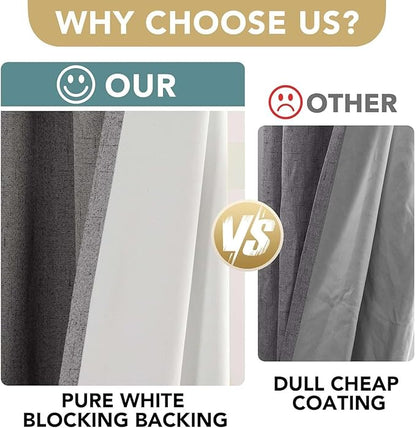 H.VERSAILTEX Linen Curtains 100% Blackout Curtains