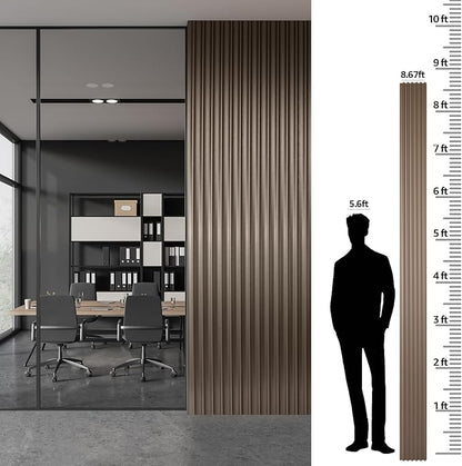 Art3dwallpanels Slat Wall Paneling, 8 Pack Wavy Grain Panel Wall Slats