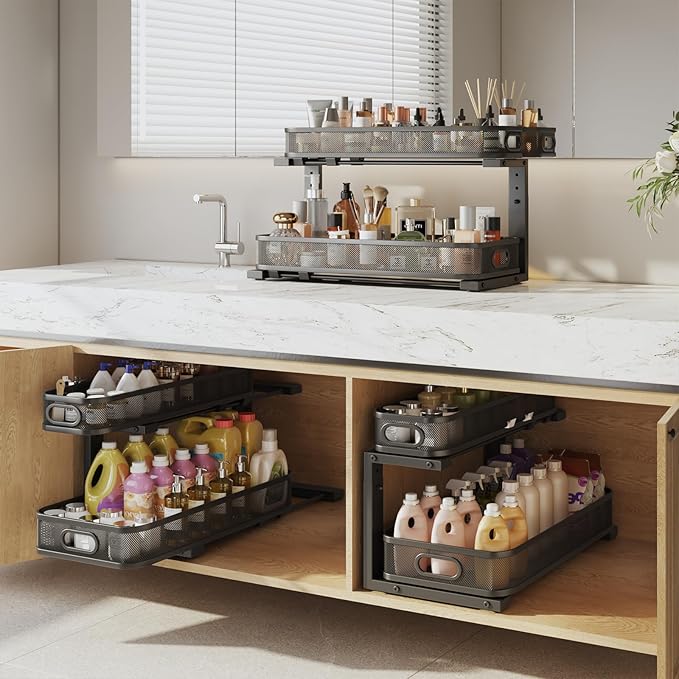 2 Pack 21.3IN-Depth Under Sink Organizer