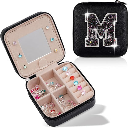 Travel Jewelry Case - Mothers Day Gifts for Mom,Mom Gifts from Daughter,Gifts for Mom,Gifts for Wife Sister Her,Birthday Gift for Mom,Mother in Law Gift,Mama Gifts Idea | Black,M
