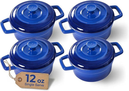 Lareina Mini Cocotte - 12oz Ceramic Casserole Dishes - Kitchen Casserole Sets -