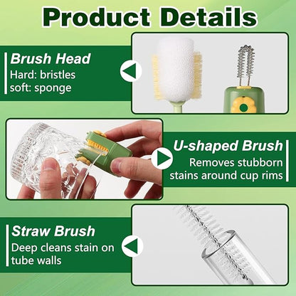5-in-1 Bottle Cleaning Brush Set, Portable Brush Tools