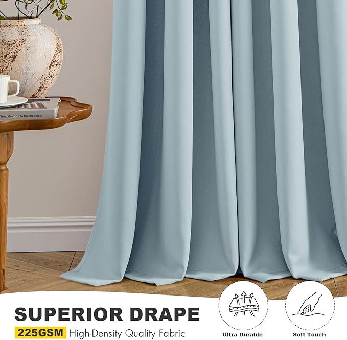 MIULEE Slate Blue Blackout Curtains