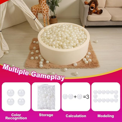 Realhaha Ball Pit Balls 50 100 200 500 Play Balls Plastic Balls for Baby Girls Toddlers Kids Play Tent Pool Playhouse Playpen Party Decoration