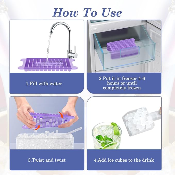 Mini Ice Cube Tray for Freezer: GGUW Nugget Ice Cube Tray