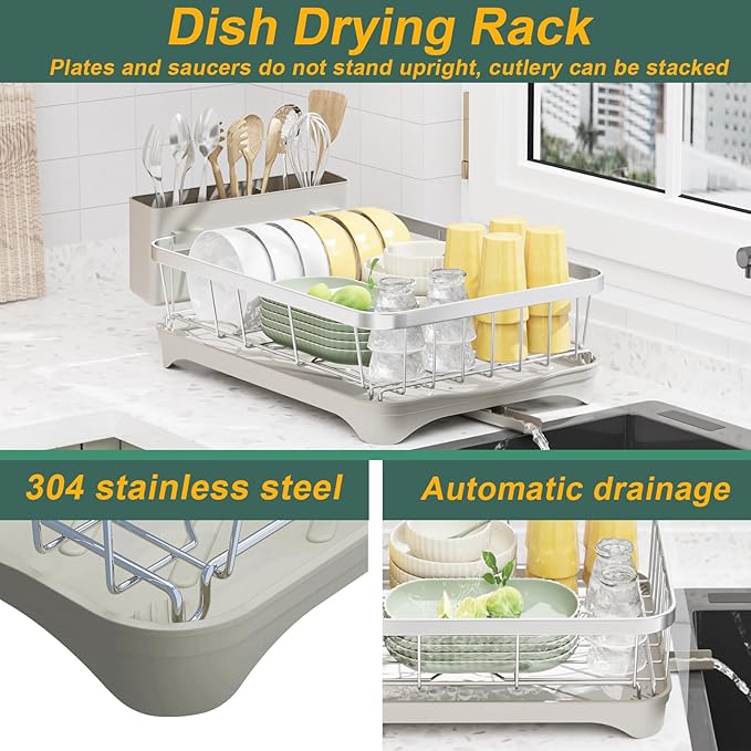 LIYI Drying Rack Tableware, Stainless Steel Drying Rack, 304 Stainless Steel
