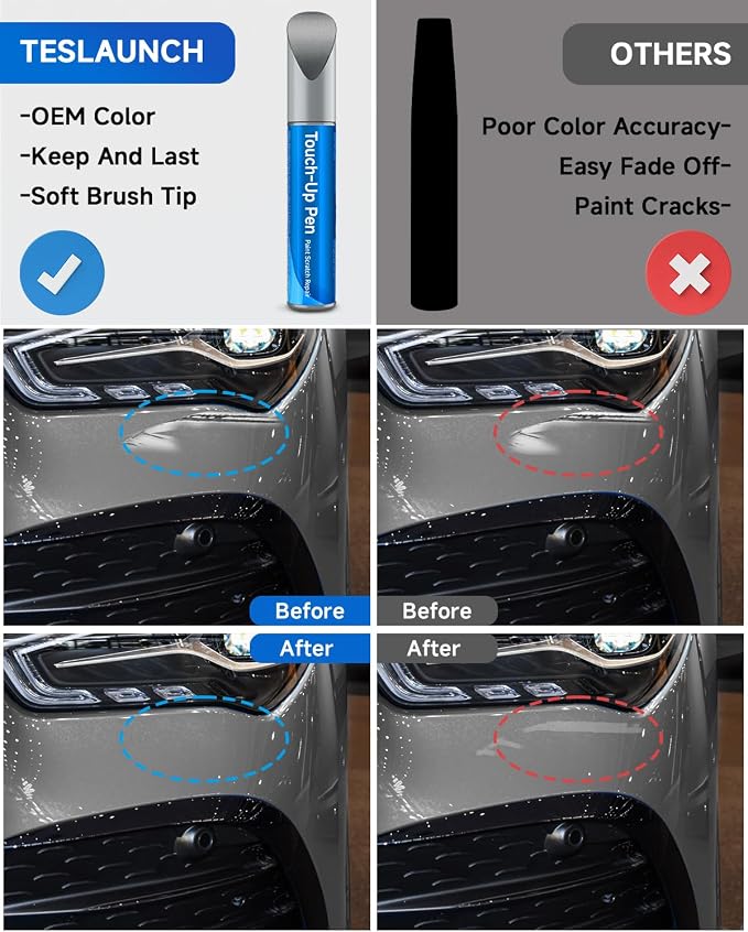 775/9775 Iridium Silver Metallic Touch Up Paint Compatible With Mercedes-Benz Exact Match Car Paint Pen Scratch Repair