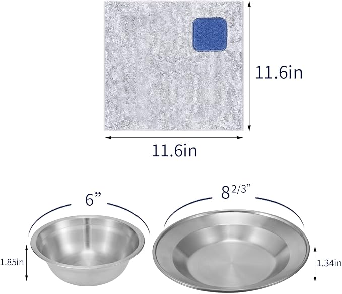 Outdoor Camping Mess Kit - 1 to 2 persons Camping Dishes Includes Cups, Bowls, Dishes, Knives, Forks, Spoons, Etc, Camping Dinnerware Set with Mesh Bag is Easy to Carry Camping Tableware Set
