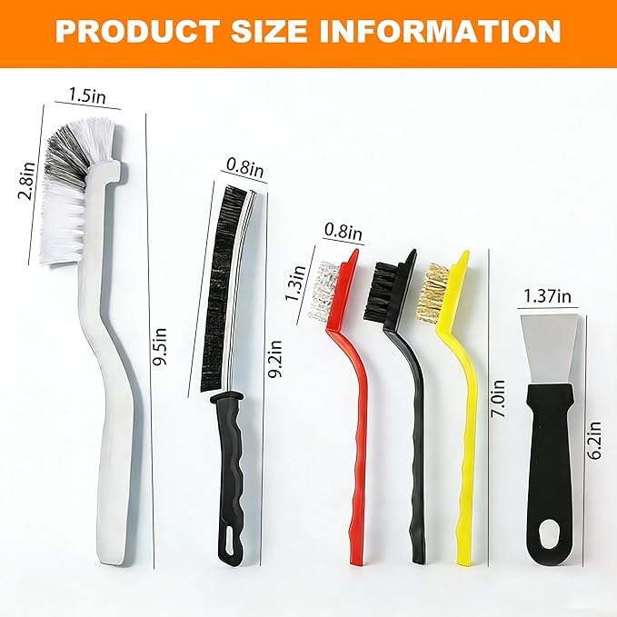 12Pcs Crevice Cleaning Brush Set, Hard Bristle Gap Cleaning Tools, Window & Car