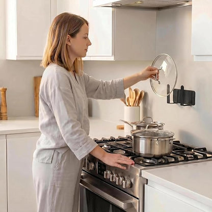Pot Lid Rack, Wall Mounted 304 Stainless Steel Multi-Functional Storage Holder