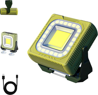 WARSUN 1000 Lumens Rechargeable Work Light ??Portable LED Camping Lantern with Tripod Mount, Type-C Charging, Magnetic Base, Hanging Hook, Multi Lighting Modes, for Outdoor, Hiking, Camping