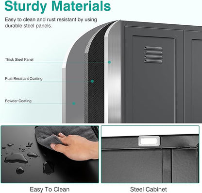 SISESOL Black Storage Cabinet,71" Tall Pantry Cabinet,Kitchen Pantry Storage Cabinets with 2 Doors and 6 Shelves,Wide Deep Metal Food Cupboard for Home,Kitchen,Dining/Living Room
