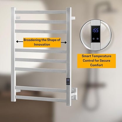 8-Bar Heated Towel Rack – Quick Heating Electric Towel Warmer