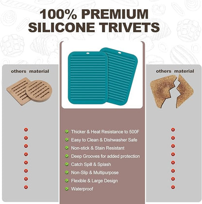Joyhalo Silicone Trivet Mats Pot Holder Hot Pads Plate Holder Gripper Pad Garlic Peeler Drying Mat Coasters