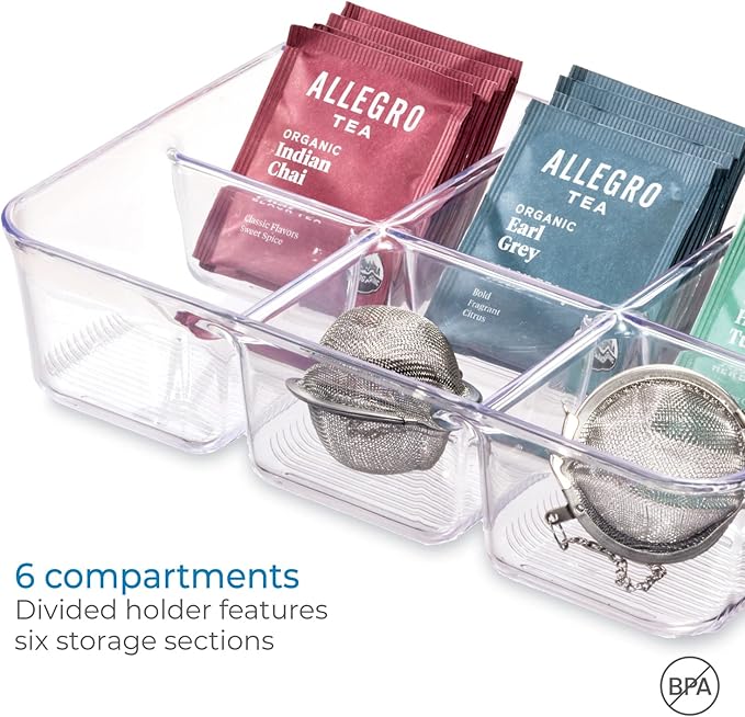 iDesign Clear Tea Bag & Sugar Packet Organizer