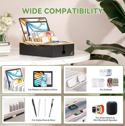 Pezin & Hulin Bamboo Charging Station, Electronic Devices Organizer