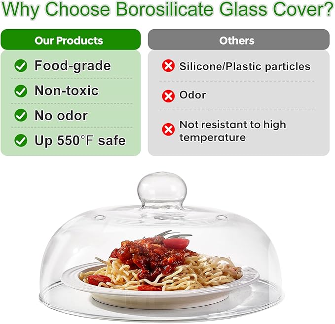 10 Inch Borosilicate Glass Microwave Splatter Cover