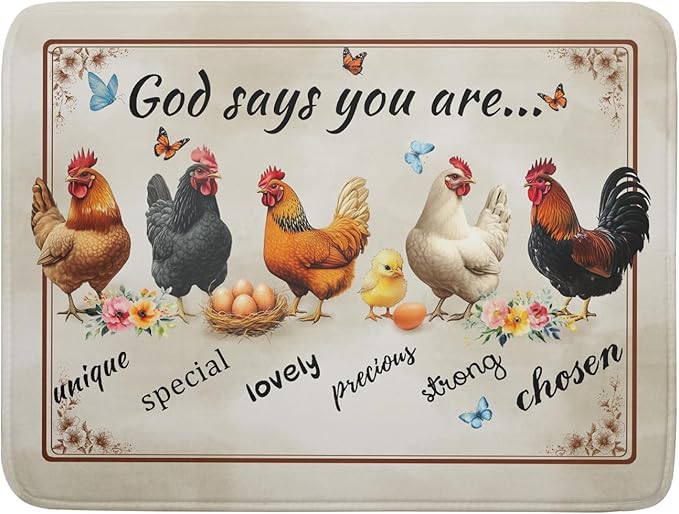Farmhouse Rooster Dish Drying Mat