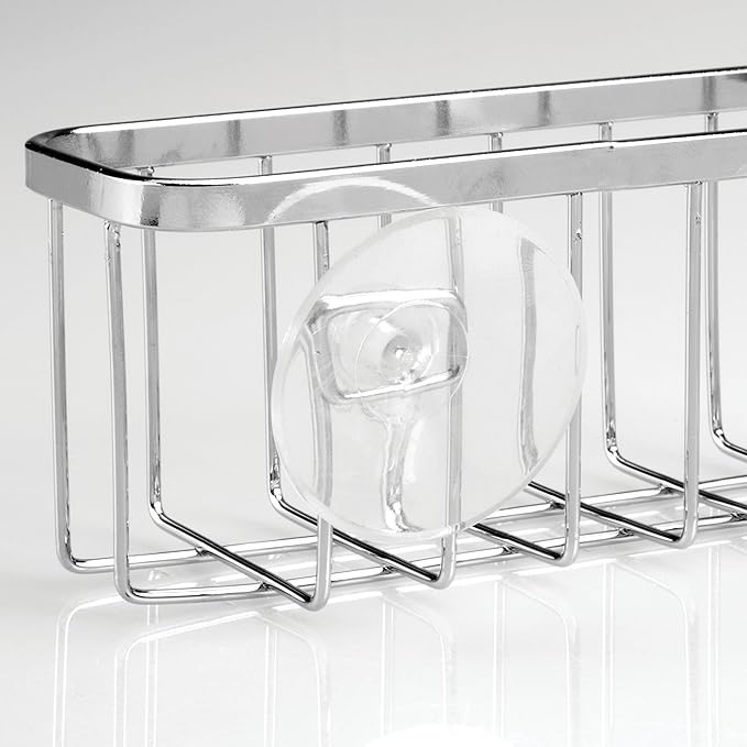 iDesign Stainless Steel Suction Sponge Holder, Kitchen Sink Sponge Caddy