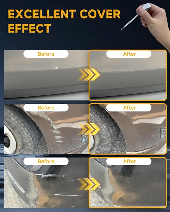Touch Up Paint Pen Exact Color Match Car Chip and Scratch Repair (for Jeep, Brilliant Black Pearl(PXR/AXR))