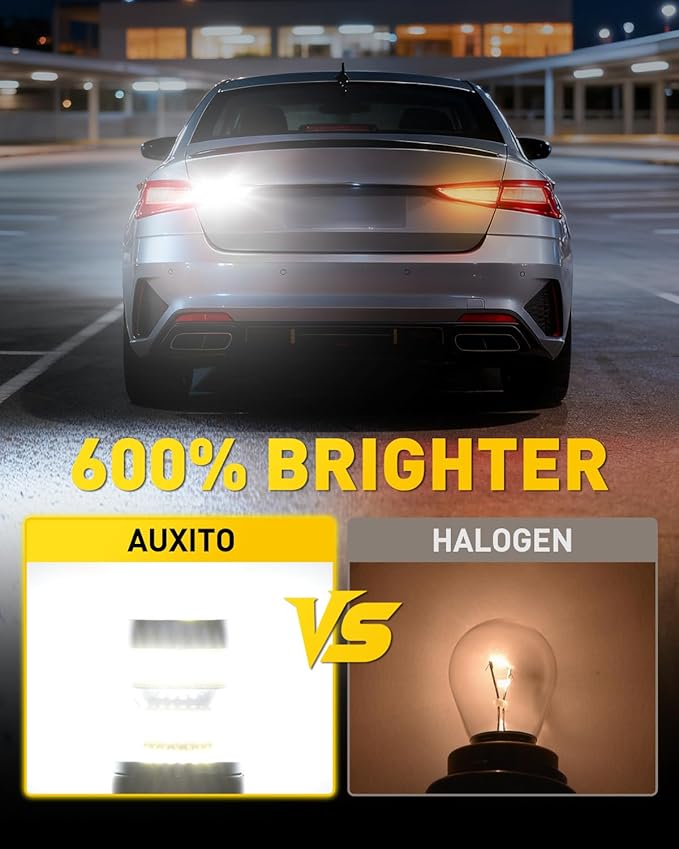 AUXITO 1157 LED Bulb White, Super Bright 2057 2357 7528 BAY15D LED Light Bulbs for Backup Reverse Signal Blinker Tail Parking DRL Brake Lights, 6000K White
