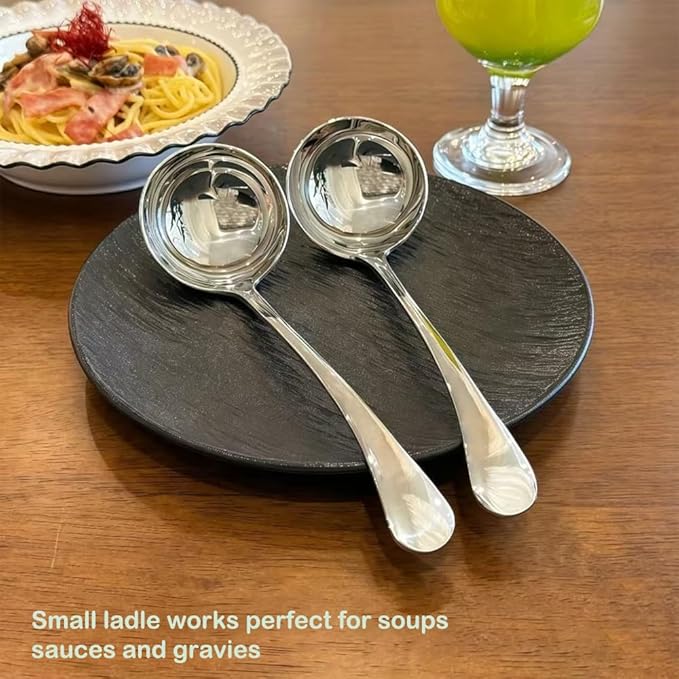 Small Ladle, Gravy Ladle, 7.9 Inch Sauce Ladles, 18/10 Stainless Steel Small