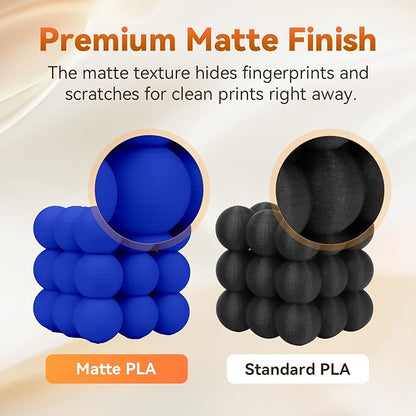 FLASHFORGE PLA Filament 1.75mm +/- 0.02mm, Matte Blue 3D Printer Filament 1kg (2.2lbs) Spool, Excellent Printing Performance, Easy to Use for Most FDM 3D Printers
