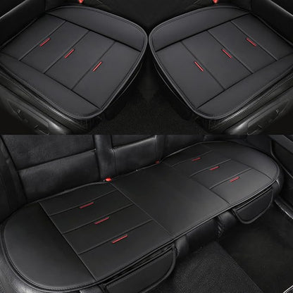 West Llama Bottom Seat Covers, Include 1 Pair Front Seat Protector and 1 Rear Seat Cover, Universal PU Leather Seat Covers for 90% Cars (Black)