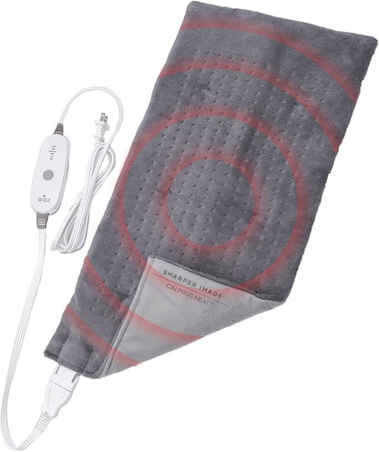 Calming Heat Massaging Vibrations Weighted Heating Pad by Sharper Image | Auto