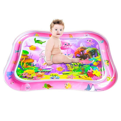 ZHUYNXIR Extra Big Infant Toys, Tummy time mats,Tummy time Toys, Baby Pink Water Play mat, Fun Early Development Activity Play Center for Newborn, Pink 39.5x31.5 in.