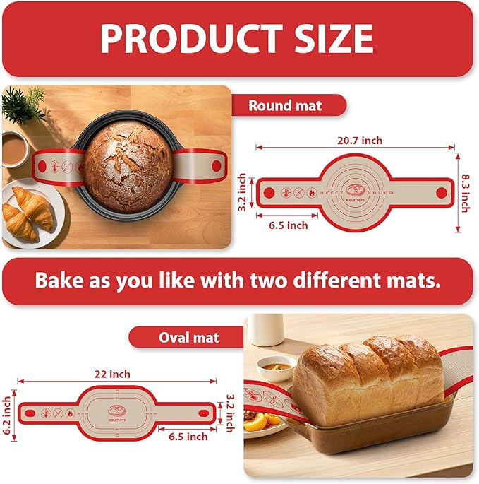 Silicone Bread Sling Oval and Round, Sourdough Tools & Dutch Oven Accessories