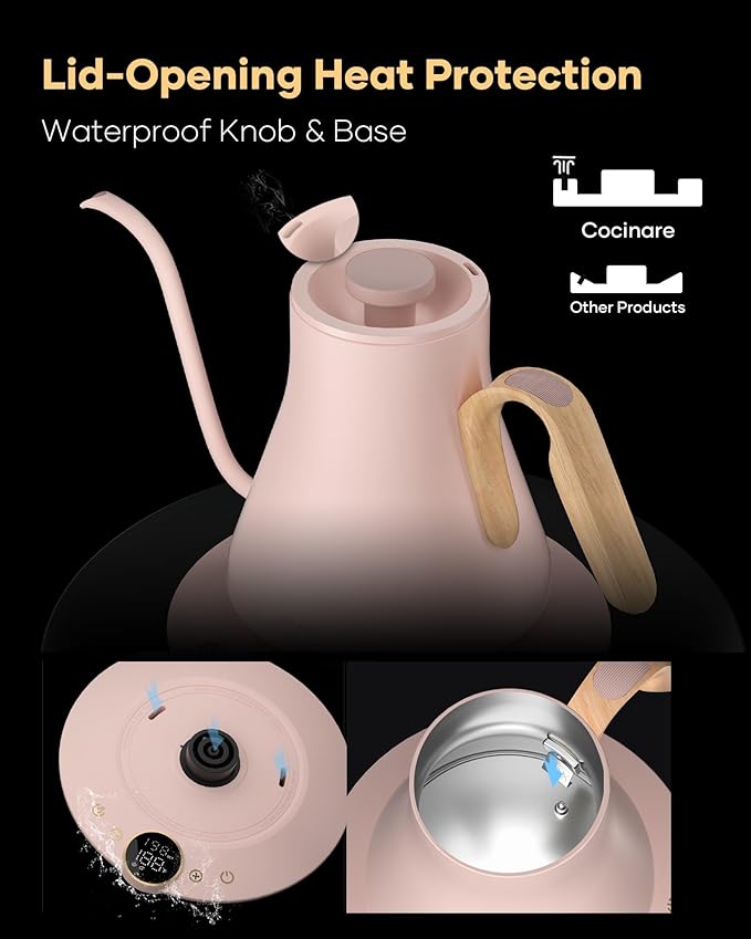 Cocinare FLOW B9 Gooseneck Electric Kettle, Precise Temperature Control