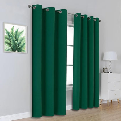 DUALIFE Christmas Green Blackout Curtains