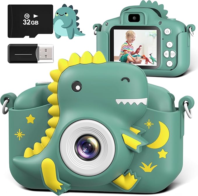 Kids Camera, Toddler Camera for Boys Girls, Toys Gifts for Christmas Birthday Boys Girls Kids 3-9 Year Old Digital Video Camera with 32GB TF Card