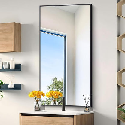 Black Bathroom Mirror for Wall, 24x48 Inch Rectangle Mirrors
