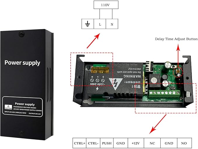 Door Access Control System 1200lbs Magnetic Lock Kit