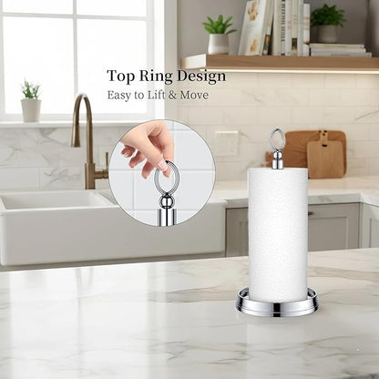 KASUNTO Paper Towel Holder Steel Paper Holder countertop，Black Paper Towel