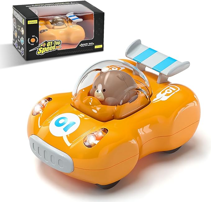 1-3 Year Old Toy Trucks for Toddlers Birthday Gift Pull Back Car for 2 Years Old Boy Cars Friction Power Car Toys 12-18 Months Gifts for 1 2 3 Year Old Boy and Girls(Yellow)