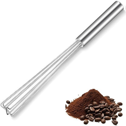 Baderke 1 Pack Espresso Whisk Tool 10.6" Long Handle Mini Whisk