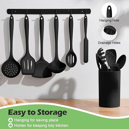 Silicone Cooking Utensil Set, Homikit 15pcs Kitchen Utensils