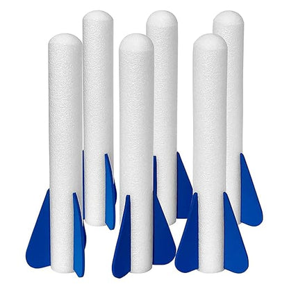6 Pack Glow-in-The-Dark Foam Rockets - Botabee Stomp Rocket Refills - Outdoor Toy Set - 6.5 Inch Length - Exciting Universal-Fit Replacement for Rocket Launcher for Kids - Safe Foam Design
