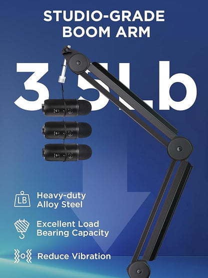 InnoGear Mic Boom Arm Microphone Stand Cable Management