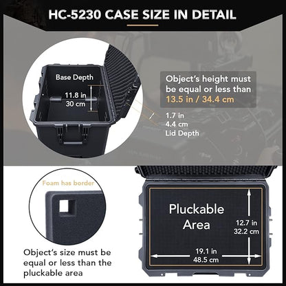 Lykus HC-5230 Large Waterproof Hard Case
