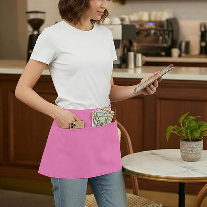 BOHARERS Pink Waitress Apron for Women