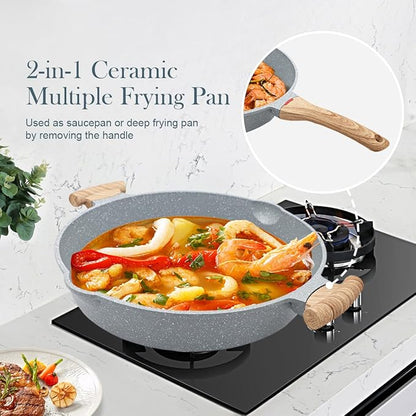 AIKENBBKK Ceramic Frying Pan
