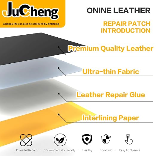 JuCheng Leather Repair Kit -Leather Repair Patch Self-Adhesive Waterproof Patch & Glue for Furniture, Car Seats, Sofa, Couch, Vinyl - Instant Fix for Tears & Scratches (Coffee, 17X79 inch)