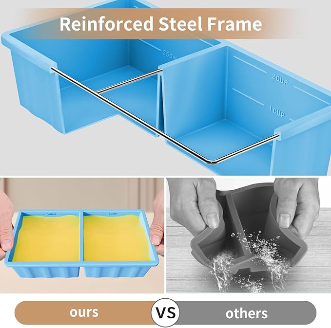 Silicone Freezer Tray for Soup Ice Cubes: 2-Cup Freezing Tray